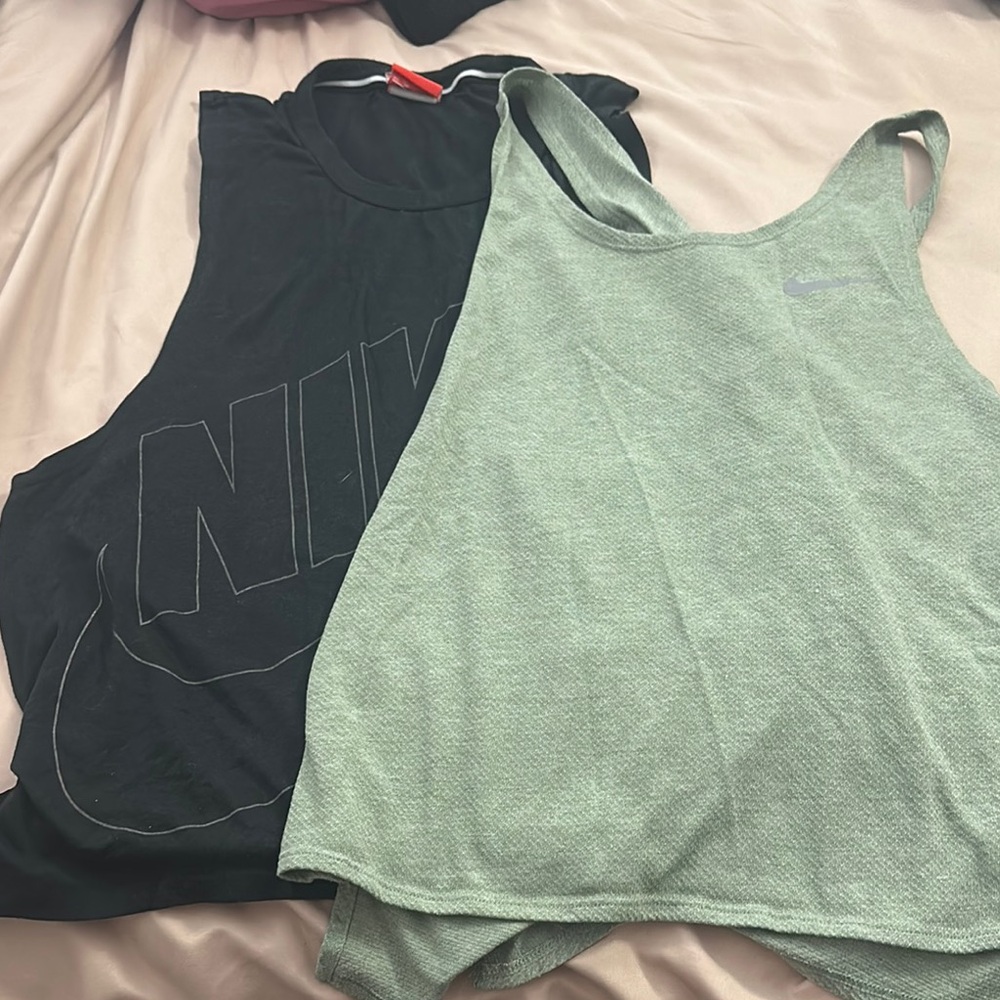 Nike Black and Green Tank Tops for Women